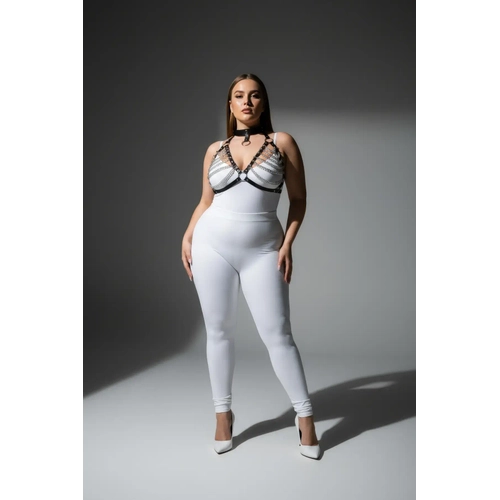 B�y�k Beden Siyah Kad�n Harness Tak�m Zincir Detayl� Deri Body Aksesuar� - APFT945
