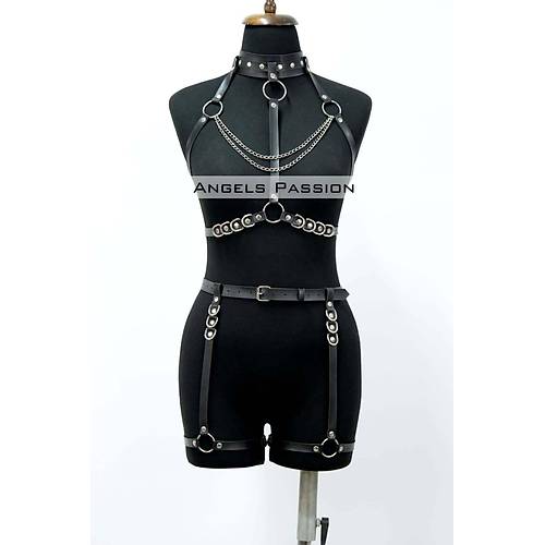 Fantazi  Giyim Zincirli Erotik Harness Takm - APFT1081