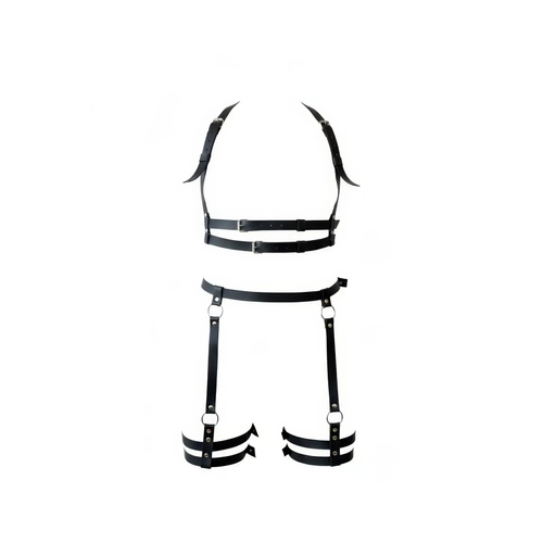 Siyah Jartiyer Harness Deri Tokal� V�cut Aksesuar� - APFT537