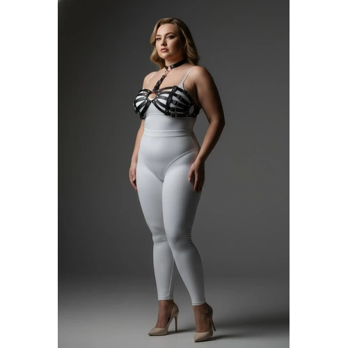 B�y�k Beden Siyah Kad�n Harness Tak�m Zincir ve Halka Detayl� Fantezi Aksesuar - APFT1408