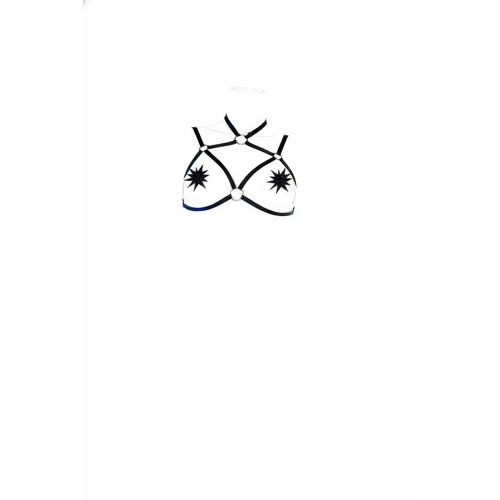 Siyah Kad�n G���s Harness Y�ksek Yaka Y�ld�z Detayl� Bantl� - APFT382