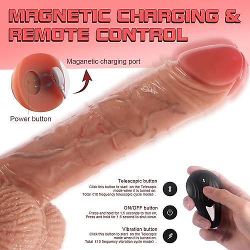 10 Titreimli USB arjl Gidip Gelmeli Vantuzlu Vibratr Penis