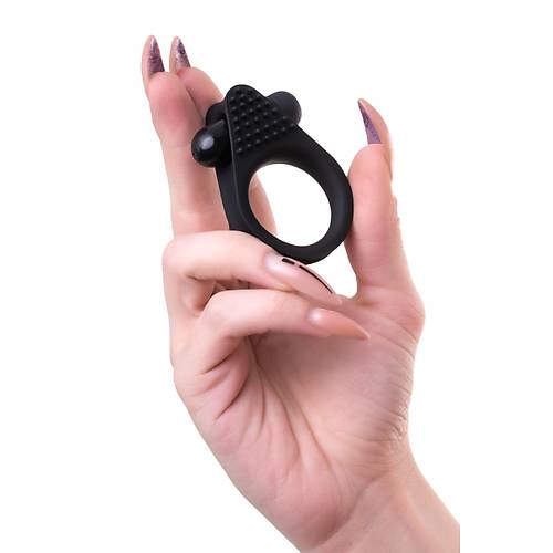 A-Toys by TOYFA  Brid  Titreim Penis Halkas, silikon, siyah, 6,3,  3,1 cm
