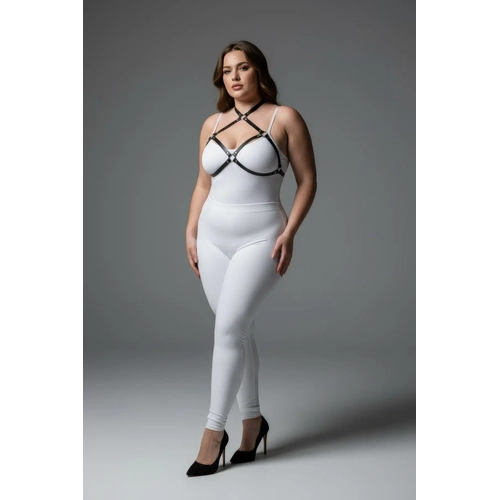 B�y�k Beden Siyah Kad�n Harness Halka Detayl� Deri G���s Aksesuar� - APFT263