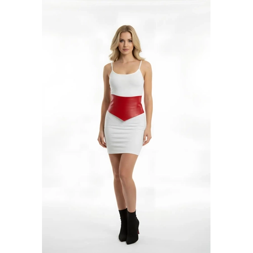 K�rm�z� Kad�n Kemer Geni� Korse Bel Aksesuar� - APFT1112