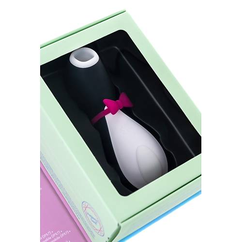 Satisfyer Penguin Vakum Dalgas Klitoris Vibratr, silikon, siyah, 11,5 cm