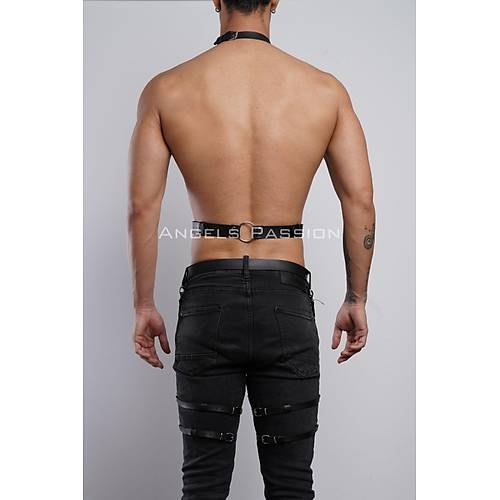 Erkek Jartiyer ve Gs Harness, Deri Erkek Bacak Harness, Deri Gs Harness, Partywear, Clubwear - APFTM202