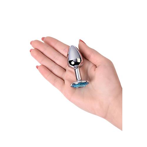 Metal by  Anal Plug, Metal, gm, mavi kristalli, 7 cm,  2,8 cm, 50 g