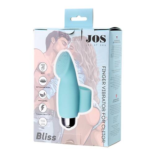 JOS BLSS Parmak Vibratr, silikon, mavi, 9 cm