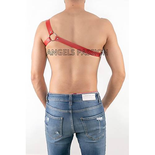 Tek Omuz Seksi Deri Erkek Harness - APFTM3