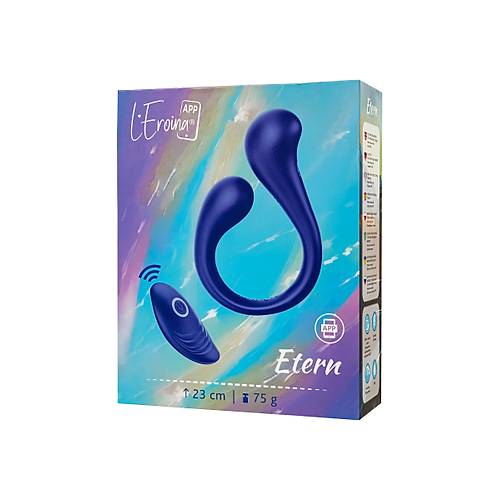 LEroina APP Etern ok Fonksiyonlu Uygulama ve Kumanda Kontroll Silikon Vibratr  Mavi, 23 cm