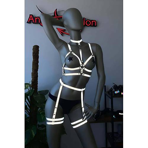 Karanlkta Parlayan Jartiyer Takm Harness - APFT488