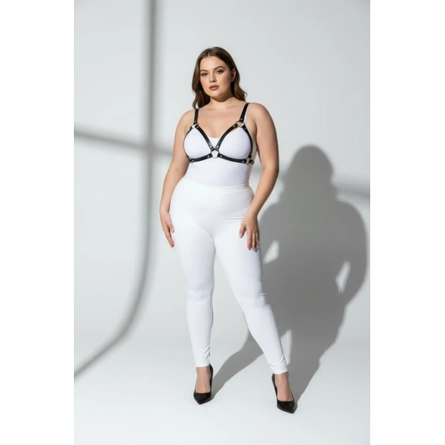 B�y�k Beden Siyah Kad�n Deri Harness Tak�m Halka Detayl� S�tyen Aksesuar� - APFT190
