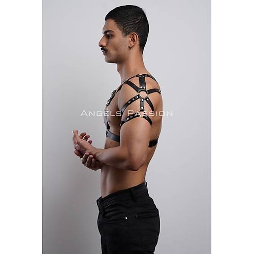 Erkek Harness, Erkek PartyWear, Deri Erkek Parti Elbise Aksesuar - APFTM6