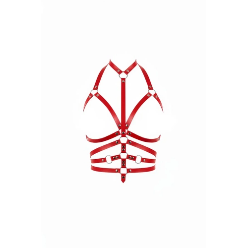 K�rm�z� G���s Harness Deri Halka Detayl� V�cut Aksesuar� - APFT24