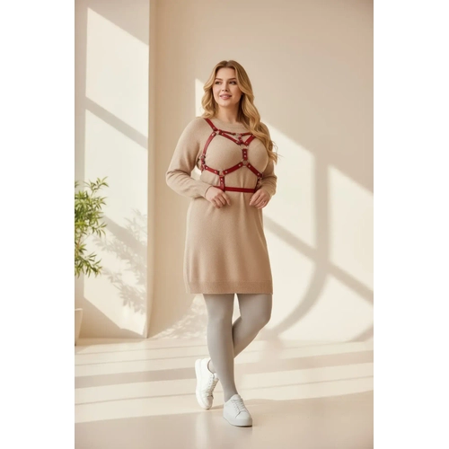 B�y�k Beden K�rm�z� Kad�n Kemer Harness �zel Tasar�m V�cut Aksesuar� - APFT580