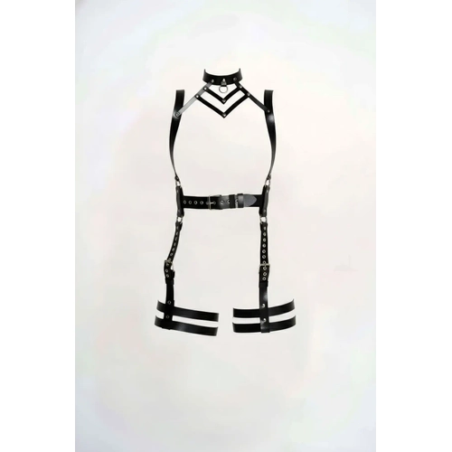 Siyah Jartiyer Harness Deri V�cut Tokal� Aksesuar - APFT1301