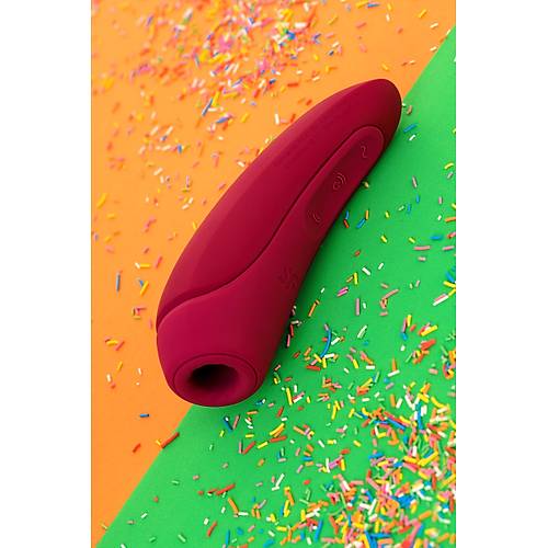 Satisfyer Curvy 1 Connect App Vakum Dalgas Klitoris Vibratr, silikon, krmz, 14,3 cm