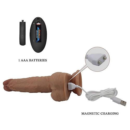 Realistik 3 Titreimli Silikon Uzaktan Kumandal Vibratr leri Geri Hareketli