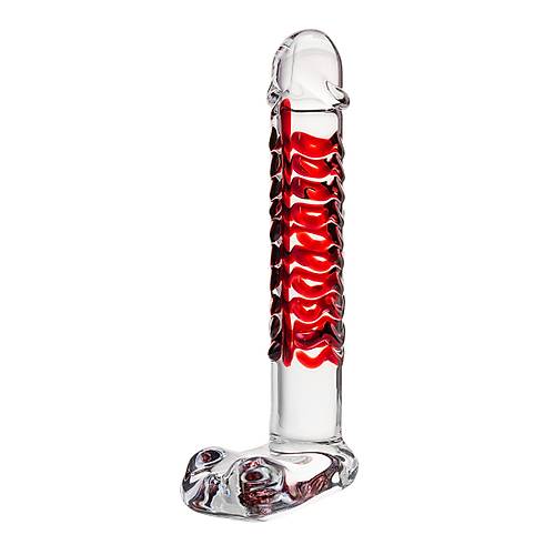 Gereki olmayan yapay penis Sexus Glass, cam, transparan, 16 cm