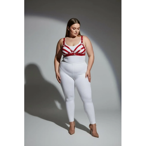 B�y�k Beden K�rm�z� Kad�n Deri S�tyen Harness Tak�m ��k Fantazi Aksesuar - APFT733