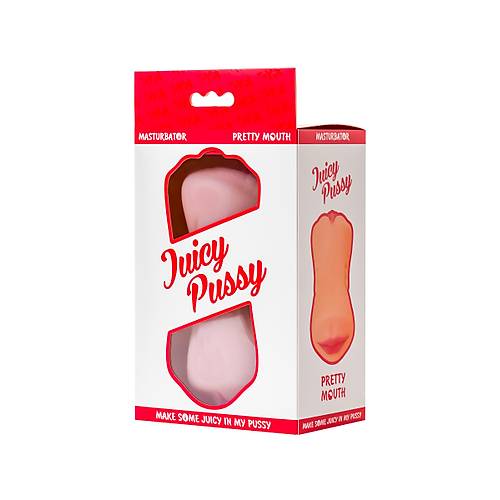 Juicy Pussy by  Masturbator Gerçekçi, Pretty Mouth, Ağız ve Vajina, SoftSkin, Ten,17 cm