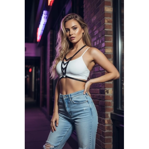 Siyah Kad�n Kemer Z�mba Detayl� �ok Bantl� V�cut Aksesuar� - APFT192