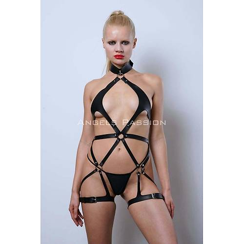 Vegan Deri Harness, Full Body Deri Harness, Erotik Deri  Giyim - APFT1331