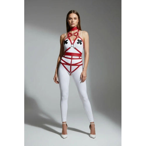K�rm�z� Harness Tak�m O Halka Detayl� V�cut Aksesuar� - APFT402