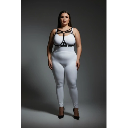 B�y�k Beden Siyah Kad�n Harness Tak�m Halka Detayl� Seksi V�cut Aksesuar� - APFT1053