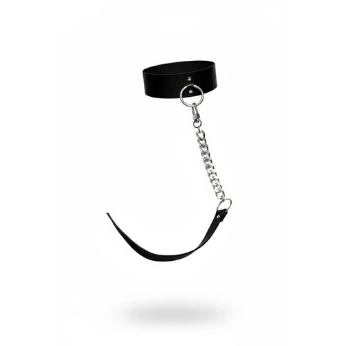 Siyah Choker Kal�n Deri Zincir Detayl� - APFT282