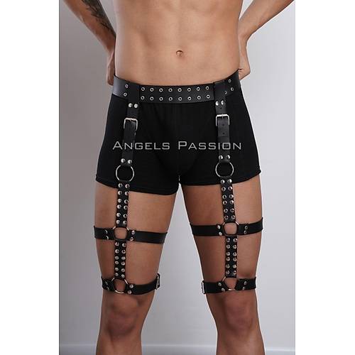 Perin Detayl k Erkek Bacak Harness, Erkek Fantazi Jartiyer Harness - APFTM193