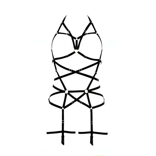 Siyah Body Harness Ayarlanabilir �apraz Bantl� V�cut Aksesuar� - APFT348