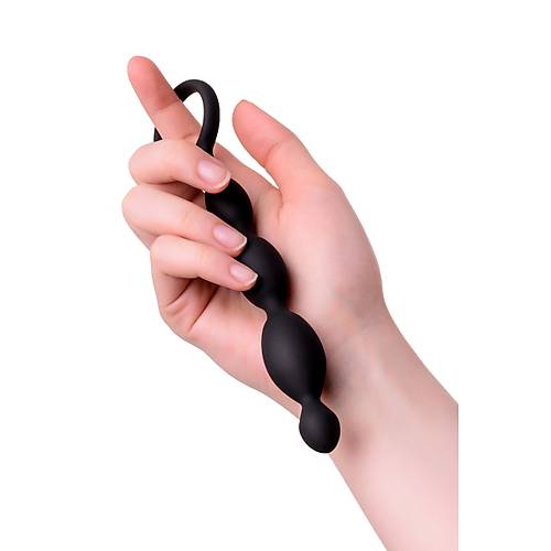 A-Toys by RED  Anal Boncuk S, silikon, siyah, 19,5cm