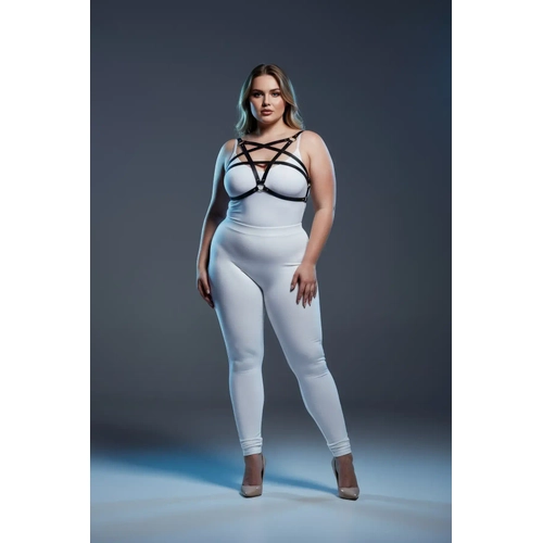 B�y�k Beden Siyah Kad�n Deri G���s Harness Tak�m� ��k V�cut Aksesuar� - APFT167