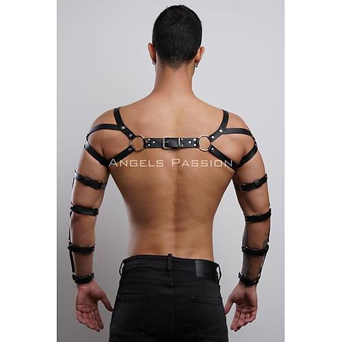 Erkek Deri Kol ve Gs Harness, Deri Fantazi Giyim - APFTM166