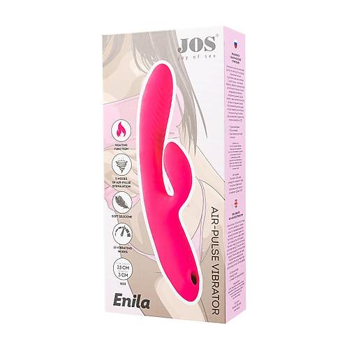 JOS Enila Vakum Dalgal Vibratr, silikon, pembe, 23 cm