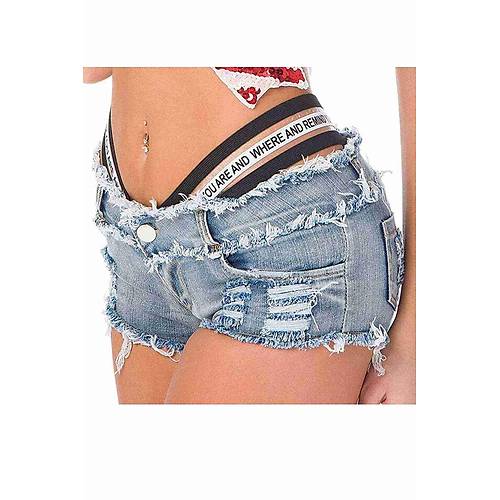 Merry See Bel Lastik Detayl Denim Kot ort Mavi