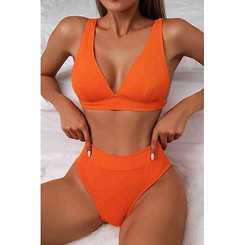 Angelsin Yksel Bel Bikini Takm Turuncu