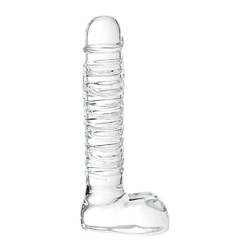 Gereki olmayan yapay penis Sexus Glass, cam, transparan, 21 cm