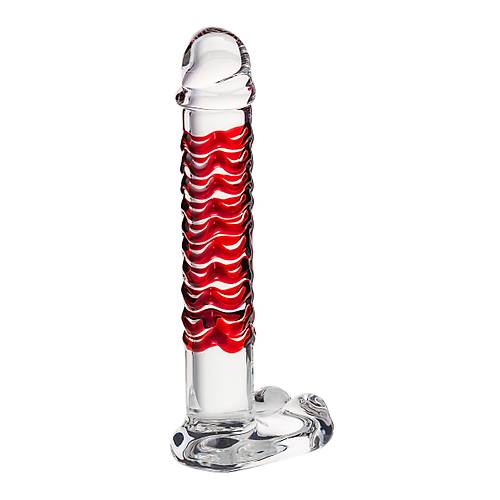 Gereki olmayan yapay penis Sexus Glass, cam, transparan, 16 cm
