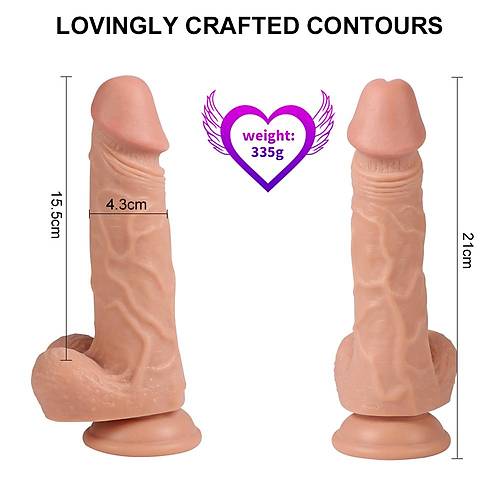 21 Cm Uzaktan Kumandal Titreimli Realistik Vibratr Penis