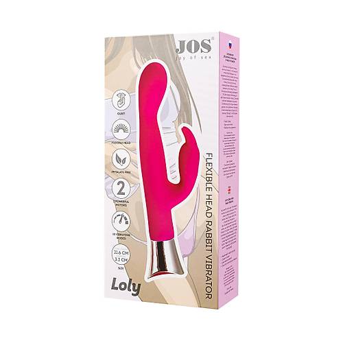 JOS LOLY Klitoral Uyarc Vibratr, silikon, pembe, 21,6 cm