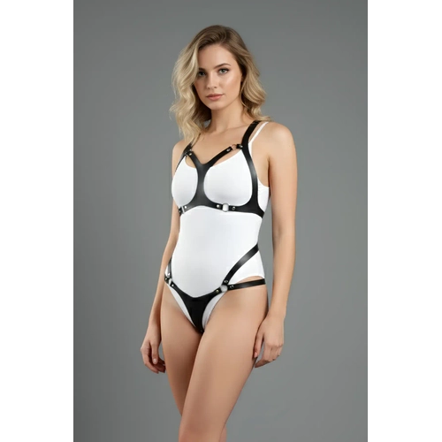 Siyah Harness Tak�m Deri O-Halka Detayl� V�cut Aksesuar� - APFT1101
