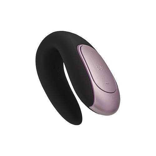 Satisfyer Double Fun Black iftler in Mini Vibratr, silikon, siyah, 18 cm