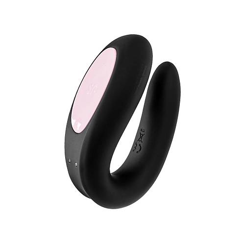 Satisfyer Double Fun Black iftler in Mini Vibratr, silikon, siyah, 18 cm