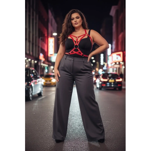 B�y�k Beden K�rm�z� Kad�n Kemer Harness V�cut Aksesuar� �ddial� Kombin Tamamlay�c� - APFT107