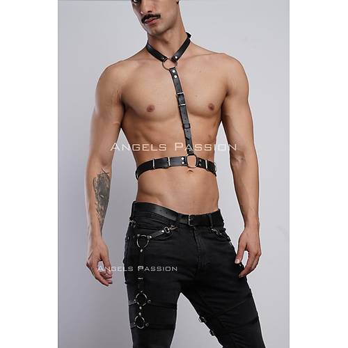 Erkek Jartiyer ve Gs Harness, Deri Erkek Bacak Harness, Deri Gs Harness, Partywear, Clubwear - APFTM202