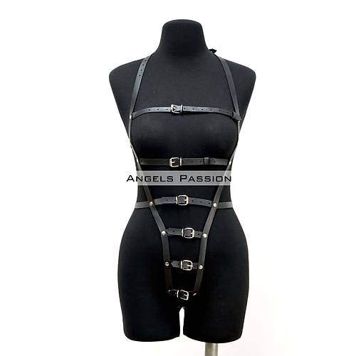 A Blgesi Ak Deri Fantezi Giyim, Deri Deri Body Harness - APFT790