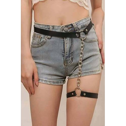 Zincirli Ayarlanabilir ��k Deri Jartiyer Harness - APFT961